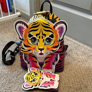 Colorful Tiger Backpack and Wallet Set LISA FRANK tags included.